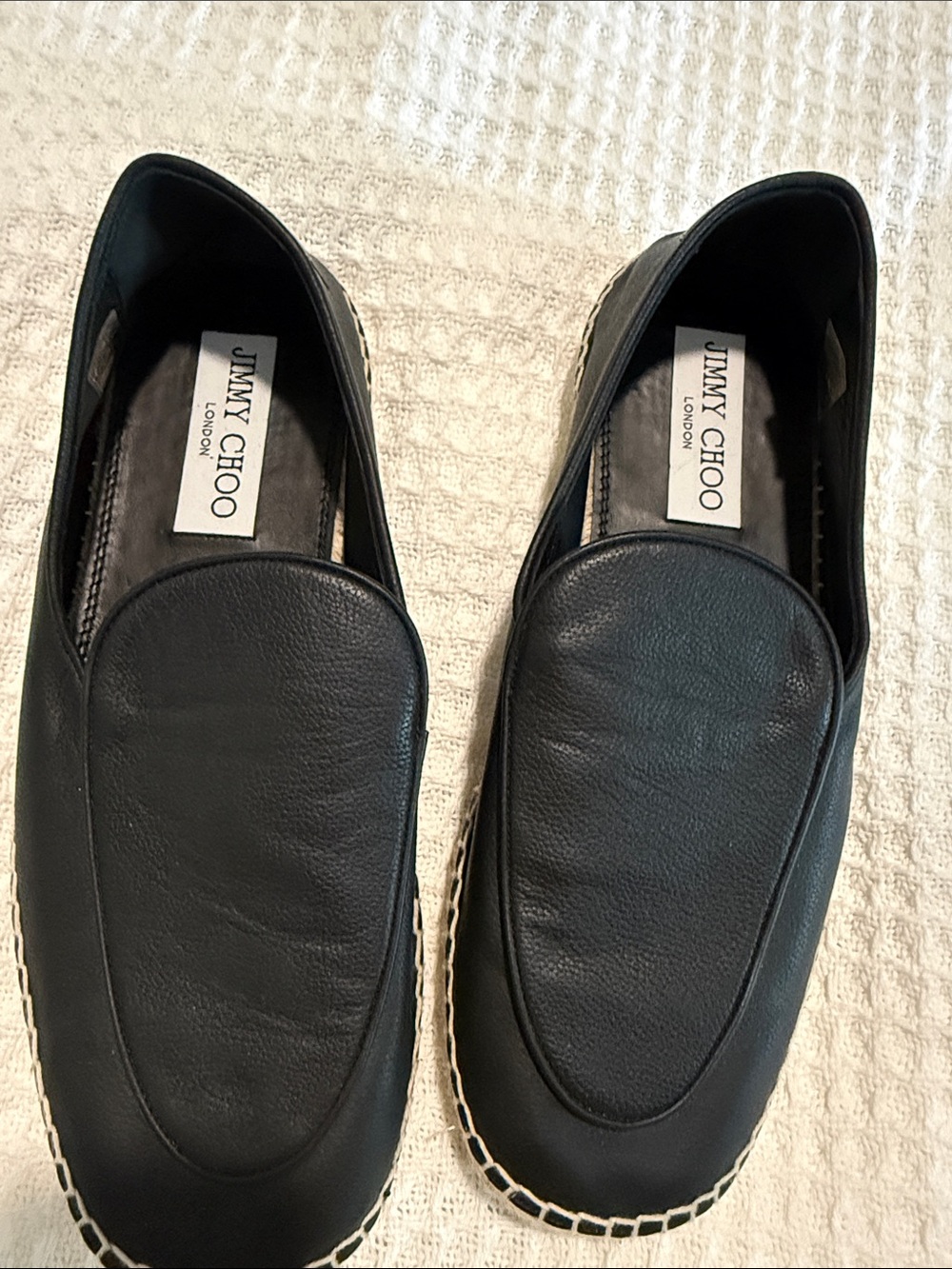 Jimmy Choo Men’s Black Leather Slip-On Loafers